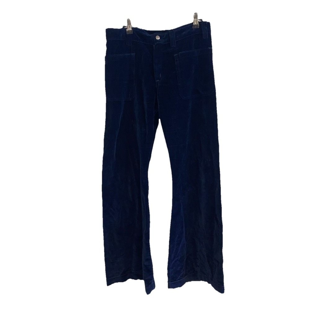 Vintage 70s Seafarer Corduroy Bell Bottom Flare Dungaree Pants Mens 28x33 Talon